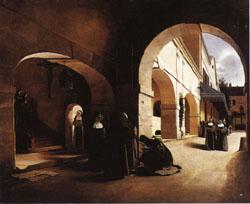 Francois Bonvin The Ave Maria;Interior of a Convent at Aramont,Verberie(Oise) oil painting image
